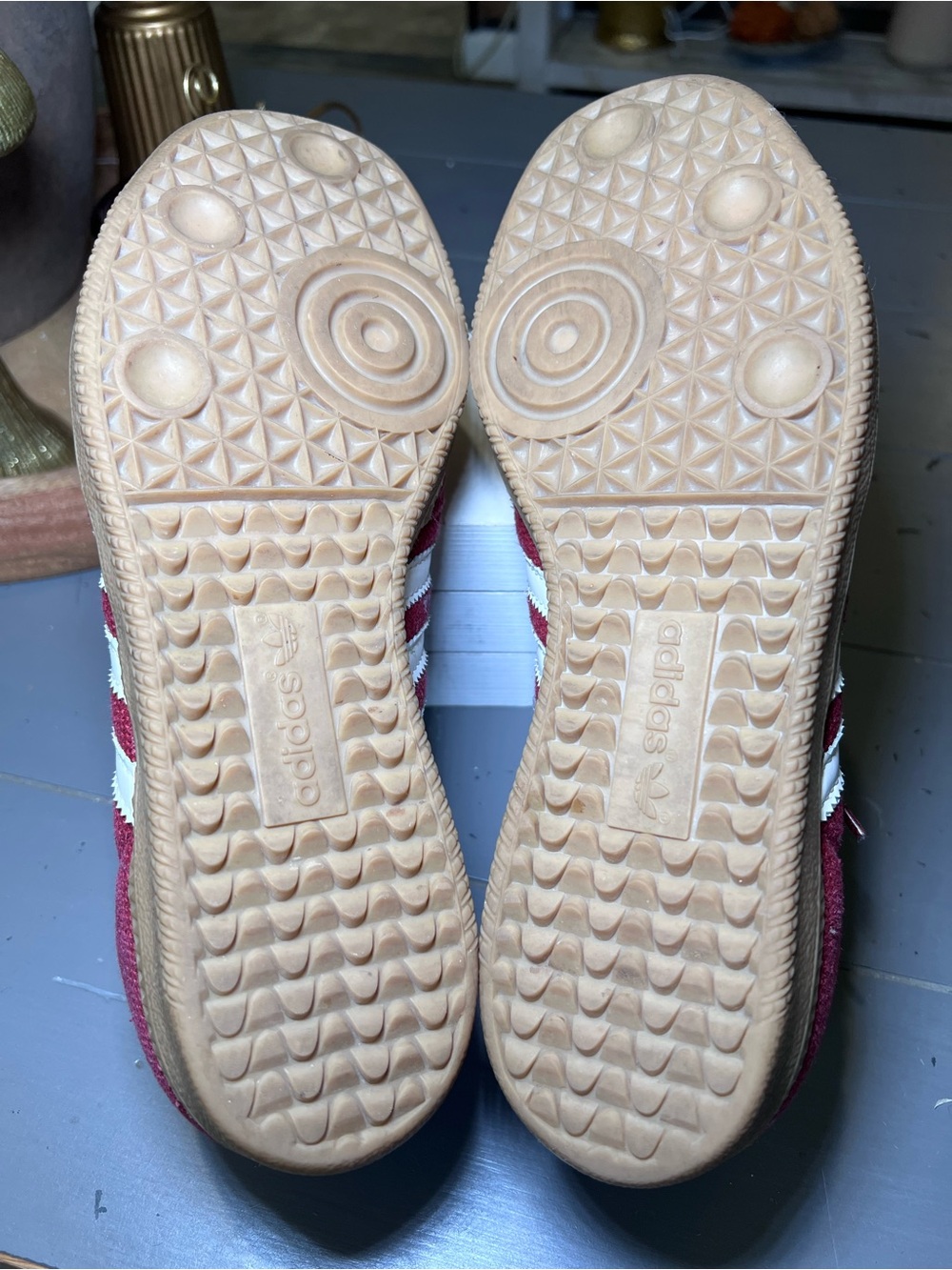 Adidas Sambas Hemp Burgundy Sneakers Unisex Size 8 - Picture 7 of 10